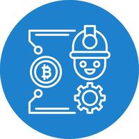 bitcoin arte multi color circulo icono vector