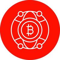Global Bitcoin Multi Color Circle Icon vector