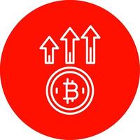 Bitcoin Up Multi Color Circle Icon vector