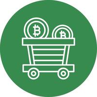 Bitcoin Trolley Multi Color Circle Icon vector