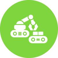 Robotic Produce Sorting Multi Color Circle Icon vector