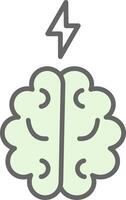 Brain Fillay Icon Design vector