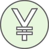 Yen Coin Fillay Icon Design vector