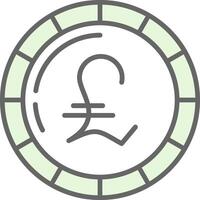 Pound Coin Fillay Icon Design vector