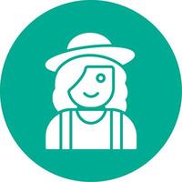 Farmer Female Multi Color Circle Icon vector