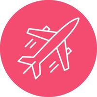 Plane Multi Color Circle Icon vector