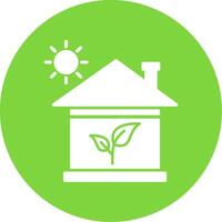 Green House Multi Color Circle Icon vector