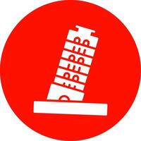 Pisa torre multi color circulo icono vector