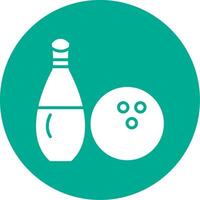 Bowling Multi Color Circle Icon vector