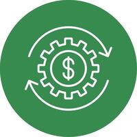 dinero trabajando multi color circulo icono vector