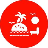 Sunset On Beach Multi Color Circle Icon vector