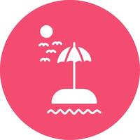 Beach Multi Color Circle Icon vector