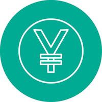 Yen Coin Multi Color Circle Icon vector