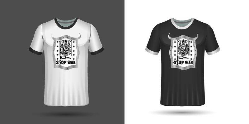 Black white graphic typography object stylish t-shirt design