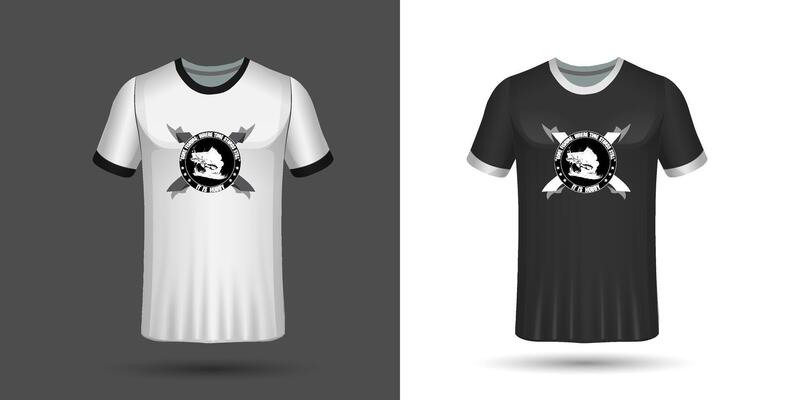Black white graphic typography object stylish t-shirt design