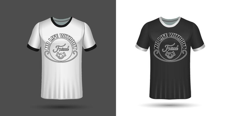 Black white graphic typography object stylish t-shirt design