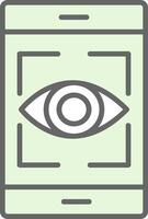Eye Recognition Fillay Icon Design vector