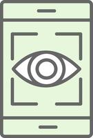 Eye Recognition Fillay Icon Design vector