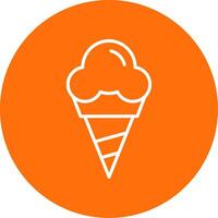 Cone Ice Cream Multi Color Circle Icon vector