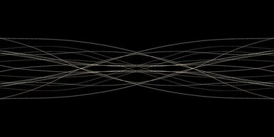 Abstract wavy dynamic blue green violet light lines curve banner on black background in concept technology, neural network, neurology, science, music, neon light vector