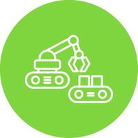 Robotic Produce Sorting Multi Color Circle Icon vector