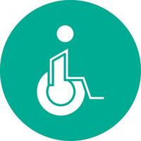 Handicaped Patient Multi Color Circle Icon vector