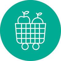 Fruit Cart Multi Color Circle Icon vector