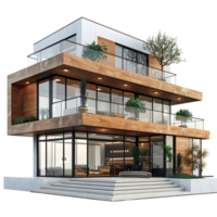 Modern house on isolated background png