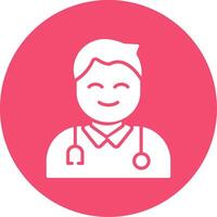 Male Doctor Multi Color Circle Icon vector