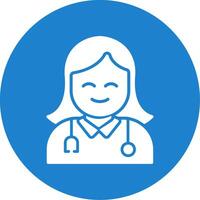 Female Doctor Multi Color Circle Icon vector