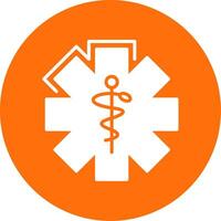 Caduceus Multi Color Circle Icon vector