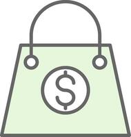 Shopping Bag Fillay Icon Design vector