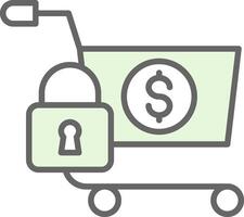 Secure OnLine Circle Multi Circle Shopping Fillay Icon Design vector