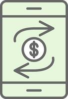 Mobile Transaction Fillay Icon Design vector