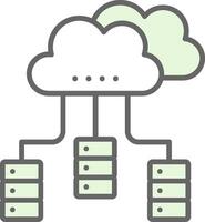 Distributed Database Fillay Icon Design vector