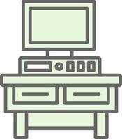 Computer Desk Fillay Icon Design vector