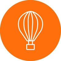 Hot Air Balloon Multi Color Circle Icon vector