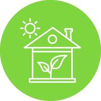 Green House Multi Color Circle Icon vector