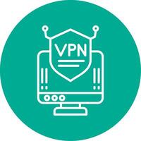 Vpn Multi Color Circle Icon vector