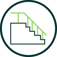 escalera línea circulo icono diseño vector