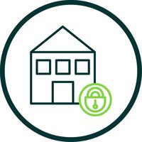 Home Security Line Circle Icon Design vector