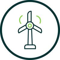 Wind Turbine Line Circle Icon Design vector