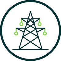 Electric Tower Line Circle Icon Design vector