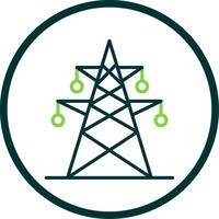 Electric Tower Line Circle Icon Design vector