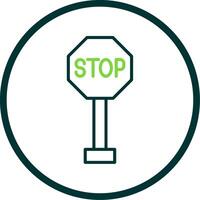 Stop Sign Line Circle Icon Design vector