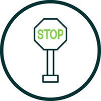 Stop Sign Line Circle Icon Design vector