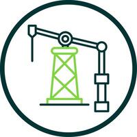 Oil Derrick Line Circle Icon Design vector