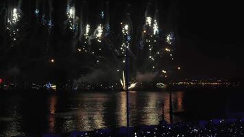 feux d'artifice dans le ciel nocturne video