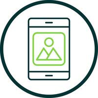 Mobile Application Line Circle Icon Design vector
