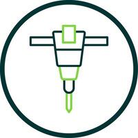 Jackhammer Line Circle Icon Design vector